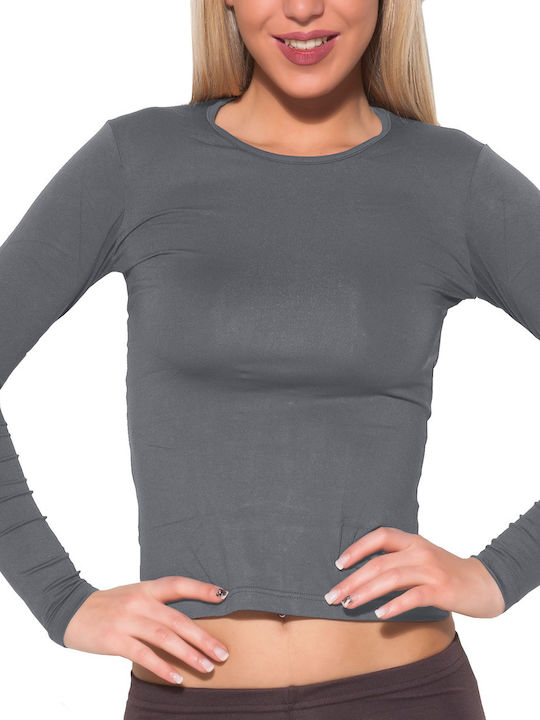 Apple Boxer Women's Blouse Long Sleeve Dark Grey