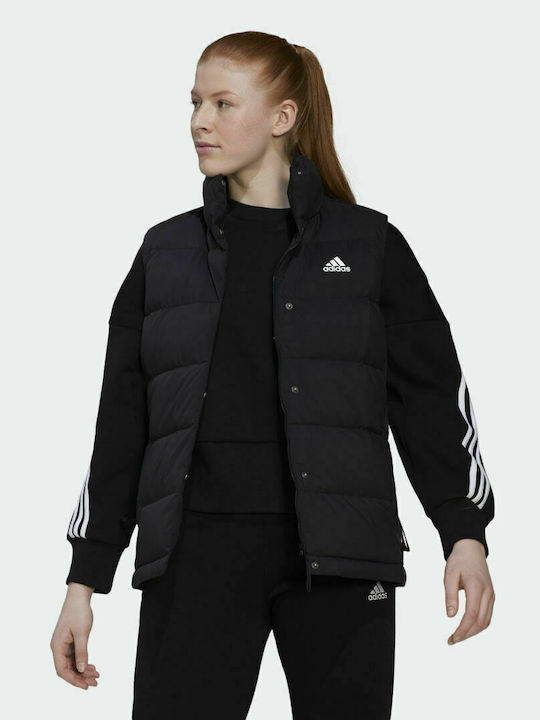 Adidas Helionic Κοντό Γυναικείο Αμάνικο Puffer Μπουφάν για Χειμώνα Μαύρο
