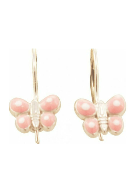 Papoulidis Jewellery Kids Earrings Pendants Butterflies from Gold 9K