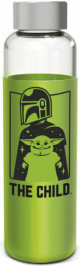 Stor Star Wars - The Mandalorian Yoda The Child Бутилка за Вода Стъкло с винтова капачка Зелен 585мл