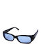 Sisley Men's Sunglasses with Black Plastic Frame and Blue Lens