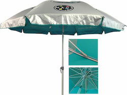 Maui & Sons 1540 Foldable Beach Umbrella Aluminum Diameter 1.9m with UV Protection and Air Vent Dark Green