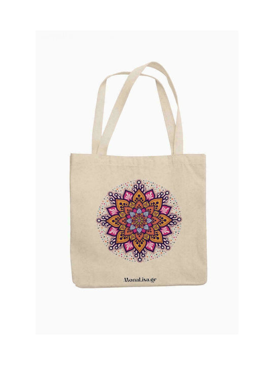 Mandala Fabric Shopping Bag Beige
