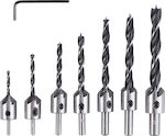 Drillpro 7 Set Drill Bits with Cylindrical Shank for Wood