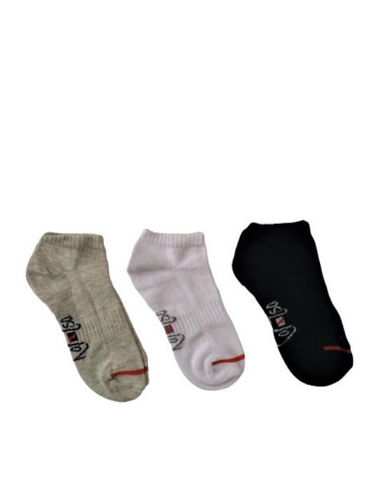 Kal-tsa Boys 3 Pack Ankle Socks Multicolour