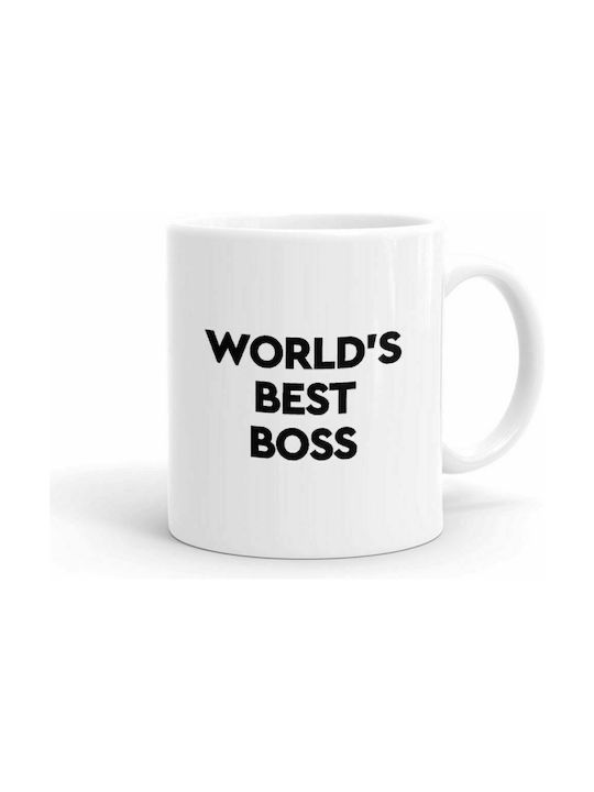 Koupakoupa World's Best Boss Κούπα Κεραμική Λευκή 330ml