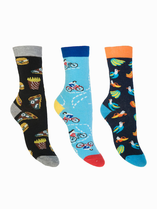 Kal-tsa Kids' Socks Knee-High Multicolored 3 Pairs