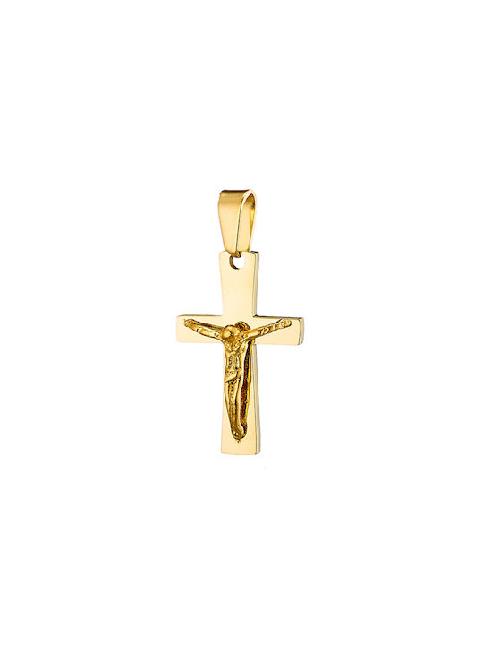 Ανδρικός σταυρός ατσάλι 316L χρυσό Art 01253
