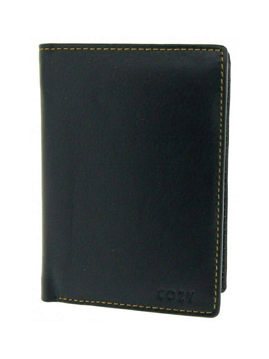 Cozy Men's Leather Wallet Black/Camel