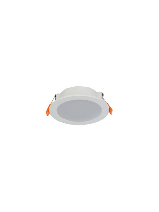 Nowodvorski Round Metallic Recessed Spot with Integrated LED and Natural White Light White 12x12cm. 1pcs
