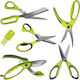 Easy Five Stainless Steel Kitchen Scissor Green