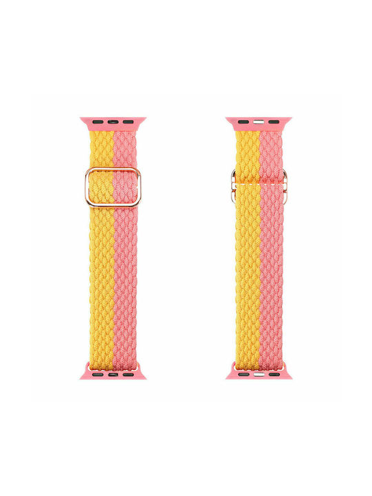 Dux Ducis Mixture Curea Tesatura Pink Yellow (Apple Watch 42/44/45mm - Ceas Apple 42/44/45mm)