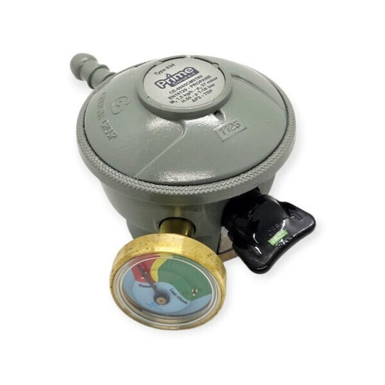 Coral Gas Prime Gas Regulator with Manometer Silver