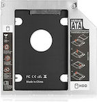 Qoltec Caddy Zweite HDD 9,5mm SATA / SATA2 HDD 9,5mm für CD / DVD-ROM Silber (51868)