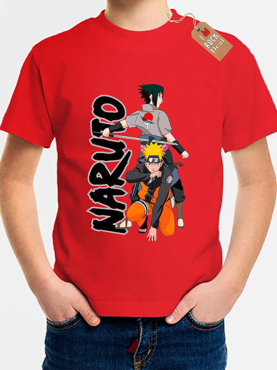 Kids Top Red Naruto Anime