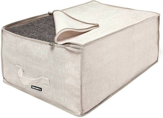 Ordinett Blanket 2 Linette Fabric Storage Box For Clothes in Ecru Color 40x60x25cm 1pcs