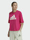 Adidas Essentials Γυναικείο Αθλητικό Crop T-shirt Φούξια
