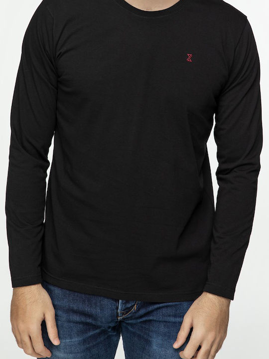 Snta Blouse with Long Sleeve Basic & Embroidery Logo - Black