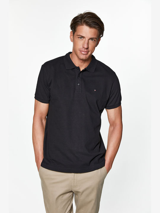 RedGreen Polo Pique with Short Sleeve Basic&Logo Embr. - Black