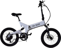 ForAll Σπαστό B06EM 20" Alb Spat Pentru bărbați Electric Bicicletă de oraș cu 20 viteze și frâne cu disc