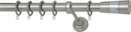 Import Hellas Metallic Curtain Pole No1 Single Φ25mm 160cm Nickel Matte