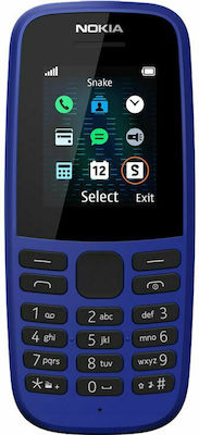 Nokia 105 (2019) Dual SIM Κινητό με Κουμπιά (Ελληνικό Μενού) Μπλε