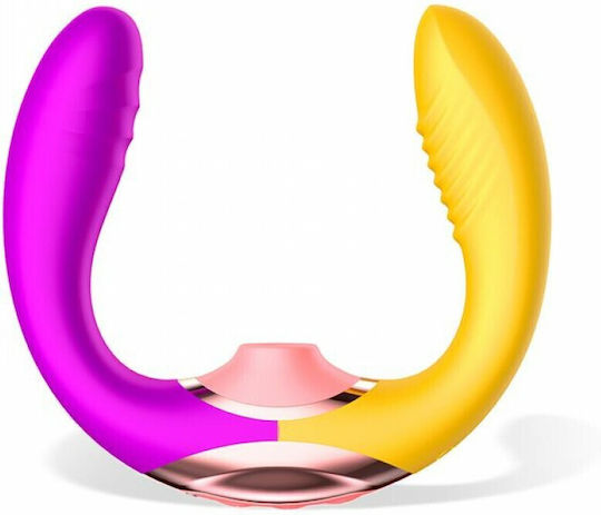 Action Two Lovers Couples Vibe 3 in 1 with Finger and Suction Vibrator Δονητής για Ζευγάρια