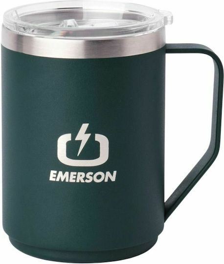 Emerson Metallic Mug With Lid Green