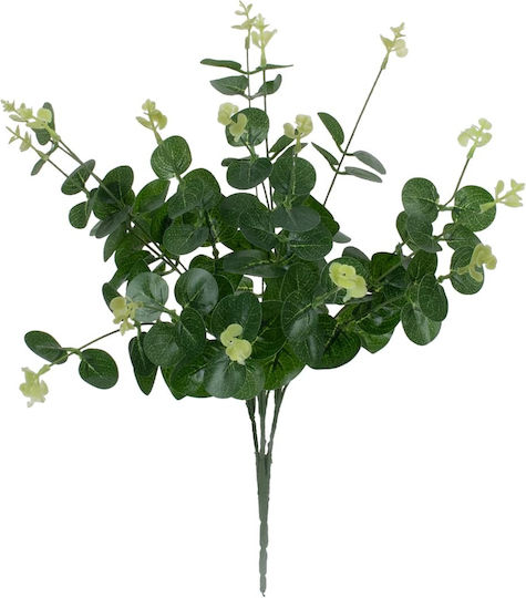 Buchet din Flori Artificiale Eucaliptus Green - White 45cm GloboStar