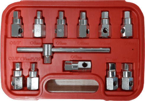 Chei tubulare cu Vârfuri Allen și Patrat de Prindere 1/2'' Set 11buc