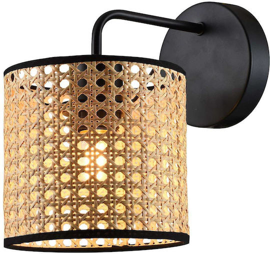Viokef Modern Wall Lamp with E27 Socket Black 16cm