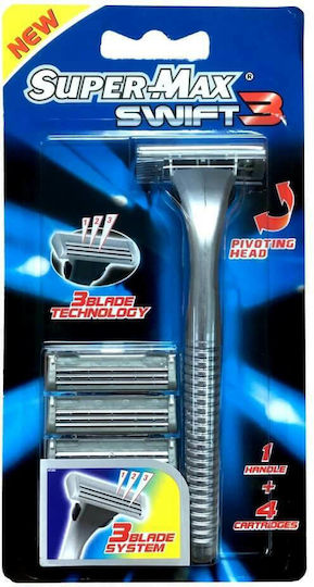 Super Max 3 System Handle Cartridges Ξυραφάκι με Ανταλλακτική Κεφαλή 3 Λεπίδων