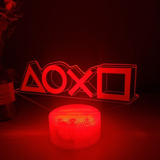 Led Παιδικό Διακοσμητικό Φωτιστικό PlayStation με Εναλλαγές Χρωματισμών Πολύχρωμο