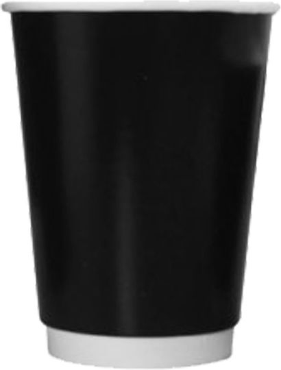 Ready Disposable Cup Paper Double Wall Black 360ml 100pcs