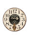 ArteLibre Antique Wall Clock Wooden Ecru Ø58cm