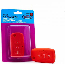 Silicone Car Key Cover Case Car Safety with 3 Buttons for Seat / Skoda / VW Red Silicone Car Key Cover Case Car Safety with 3 Buttons for Seat / Skoda / VW Red