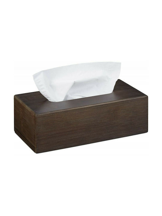 Relaxdays Wooden Tissue Holder Brown 10023253