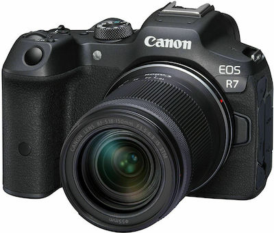 Canon EOS R7 Mirrorless Camera Crop Frame Kit (EF-M 18-150mm F3.5-6.3 IS STM) Black