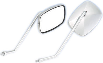 Καθρέπτες Μοτοσυκλέτας QY132 10mm για Piaggio Beverly 125 / 200 Ασημί 2τμχ
