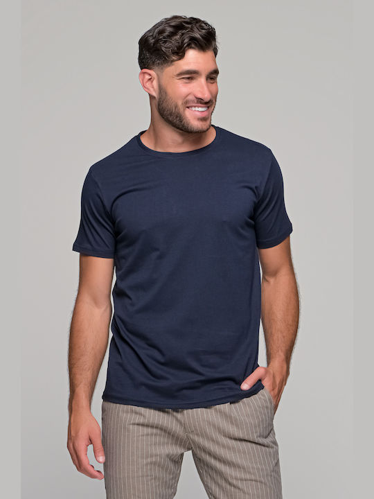 Gnious T-shirt Bărbătesc cu Mânecă Scurtă Albastru marin