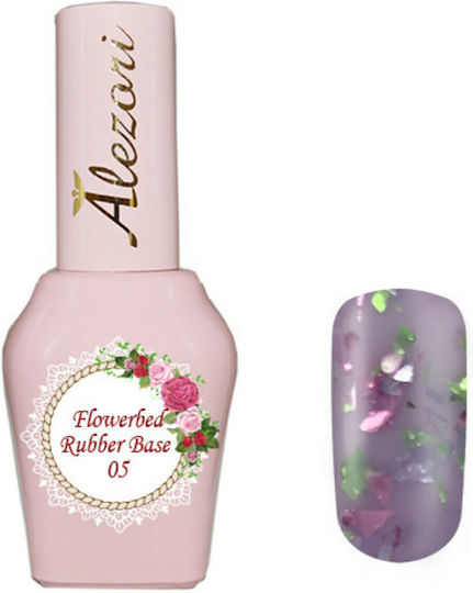 Alezori Flowerbed 05 Strat de bază pentru lacuri de unghii semipermanente Cauciuc 15ml
