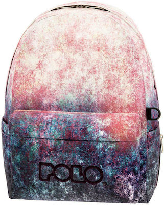 Polo Original Scarf 2022 Σχολική Τσάντα Πλάτης Γυμνασίου - Λυκείου Aqua/Pink Gradient 23lt 2022