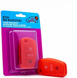 Husă Pentru Cheie Auto Car Safety Din Silicon Cu 3 Butoane Pentru Audi În Culoare Roșie