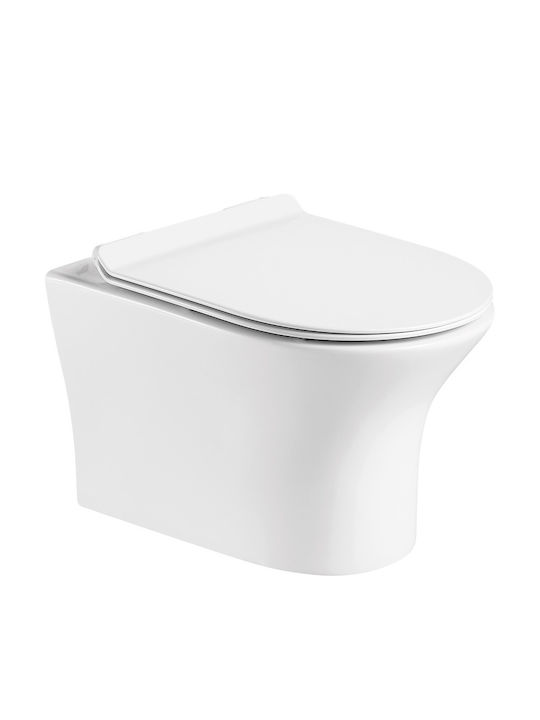 Ceramita Viral Wandhängende Toilette Randlos mit Schlank Deckel Sanftes Schließen Weiße