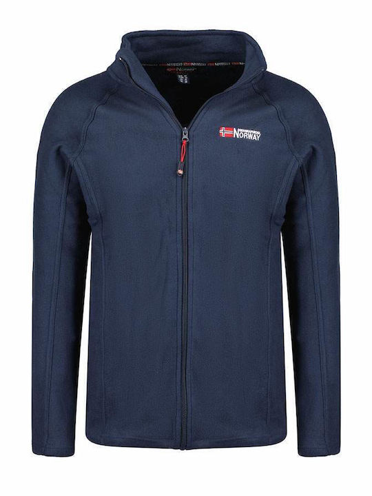 Geographical Norway Tug Men's Fleece Cardigan Navy Blue WU5214H
