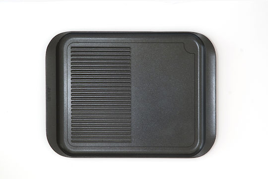 Risoli Antihaft Backblech Beidseitig mit glatter & geriffelter Oberfläche aus Aluminium 30x22.5cm