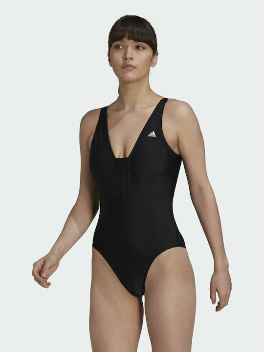 Iconisea 3-Stripes Costum De Baie Întreg Sport Cu Burete Detașabil Negru