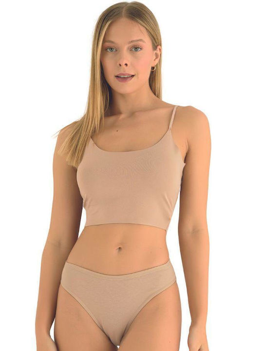 Sexen Βαμβακερό Γυναικείο Slip Dark Beige