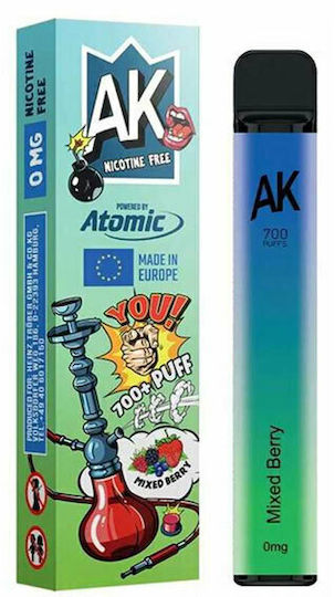 Atomic Einweg-E-Zigarette 700 Einweg-E-Zigaretten Mixed Berry ohne Nikotin 2ml Blau