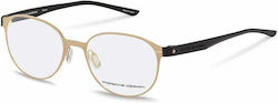Porsche Design Eyeglass Frame with Titanium Gold P8345 C